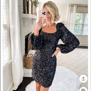 Black Sequin Dress